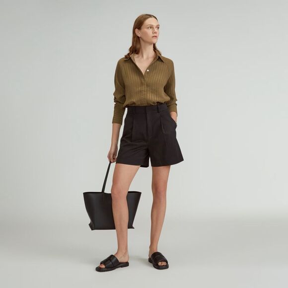 Everlane Draper Short Buttersmooth Safari Chino Shorts Black Size 4 Small Tencel - Picture 1 of 7